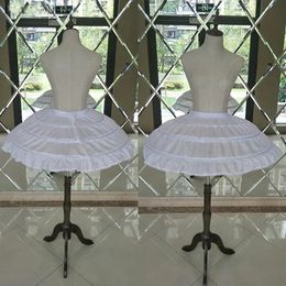 Großhandel White 3 Hoops Hochzeit Petticoats für kurze Kleider Ballett Rock Mädchen Crinoline Elastische Taille Unterrock Jupon Court