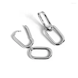 Hoop Earrings Fashion Silver Colour Paperclip Link Chain For Women Punk Hip-Hop Metal Double Oval Circle Wedding Party Jewellery