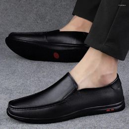 Casual Shoes Men's Classic Business Social Office Dating Formal Party Leather Slip-on Soft Bottom Round Head Comfort Loafers