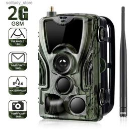 Hunting Trail Cameras 2G cellular MMS P SMS wildlife trail hunting camera 20MP 1080P night vision infrared wireless camera HC801M Q240321