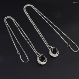 Chains Chain Gift Titanium Steel Copper Jewelry Accessories Men Sweater Double Ring Pendant Necklace Korean Style Choker