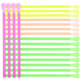 Disposable Cups Straws 150 Pcs Drinking Straw Spoon Plastic Cocktail Fluorescence Milkshakes Reusable Light Bulbs