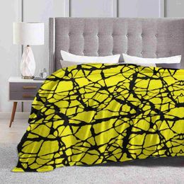 Blankets Abstract Yellow Cracks Pattern Blanket Soft Warm Travel Portable Seamless Fruits Blue Green Red Lemons