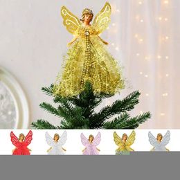 Christmas Decorations Tree Angel Topper Elegant Ornaments Treetop Figurine With Wings 8in Party Favours