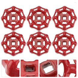 Kitchen Faucets 6 Pcs Decor Gate Valve Handle Metal Wheel Round Broach Ball Cast Iron Red Decorative