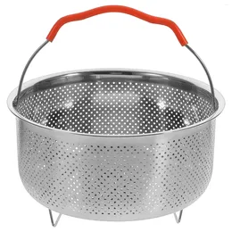 Double Boilers Electric Cooker Steamer Rice Metal Basket Food Steaming Stand With Handle