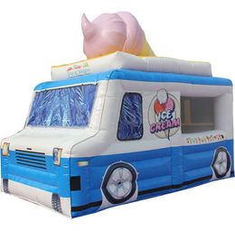 Customized Summer Advertising inflatable ice cream cone truck cold drink Oxford fabric concession stand booth tent