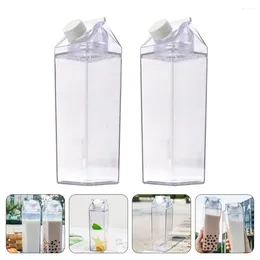 Water Bottles 2 Pcs Milk Bottle Versatile Container Durable Storage Glass Cold Drinks Leak-proof Multifunction