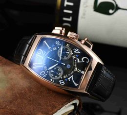 Mens hot luxury brand Miller Watch 5 pin Quartz full function Calendar Christmas gift Watch waterproof 24 hour calendar large dial wristwatch