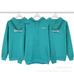 Hoodies 23SS Edição Correta B Home Paris Wave Cola Impresso Simples Versátil Casual Solto Instagram Masculino e Feminino Suéter Com Capuz