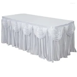 Table Skirt Customized Cloth Wedding Props Supplies Cover Decoration Aprons White Beige