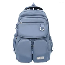 Backpack 2024 Korea Women High School Bags For Student Teenage Girls Multi Pockets Simple Schoolbag Mochila