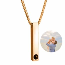 Necklaces 2024 Steel Valentine's Day Gift Photo Custom Projection Necklace Long post Projection Necklace Lover Family Husband Memory Gift