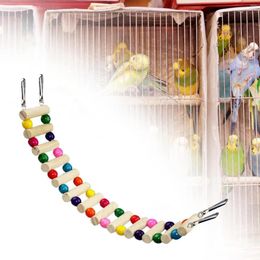 Other Bird Supplies Wooden Ladder Bridge Hanging Climbing Swing Toy For Parakeet Conures Cockatiels Finches Lovebirds