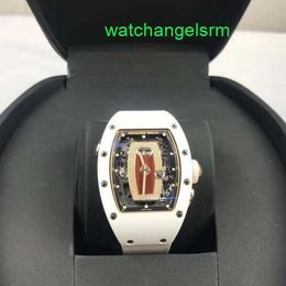 Crystal Automatic Wrist Watch RM Wristwatch Womens Watch Series Rm037 White Ceramic Red Lip Womens Watch Luxury Watch