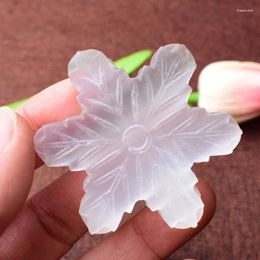 Decorative Figurines 1PC Natural Crystal Selenite Stone Snowflake Reiki Mineral Specimen Crafts Feng Shui Collection Home Decoration Gift