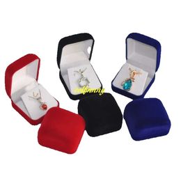 100 st/Lot Empty Earing Pendant Box Veet Cases Show Box For Gift smycken Förpackningslådor