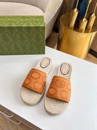 Luxury Sandals Famous Designer Women Slippers Woody Flat Mules Slides Mila Platform Cloud Soft Shoes Embroidered Linen High Heel Sandale Espadrille