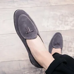 Casual Shoes Loafers Leather Office Flats Men Driving All-match Social Dress Shoe Fashion Outdoor Walking