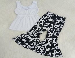 kids boutique clothing girls set summer bell bottom outfits baby girl designer clothes leopard print kids boutique outfits Rts9428121