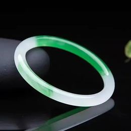 Natural Jade Bracelet Bangle Charm Jewellery Fashion Accessories Hand-Carved Luck Amulet 240305