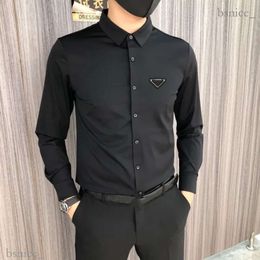 Designer Shirt Mens Dress Shirt Fashion Society Men Solid Color Business Casual Menss Long Sleeve Size M-4XL 601