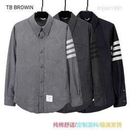 Mens Hoodies Sweatshirts TB BROWIN new wool shirt for men and women tb yarn dyed shirt Korean casual coat