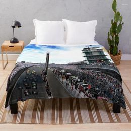 Blankets Indianapolis 500 Start Collage "Back Home Again In Indiana" Throw Blanket Oversized For Sofa