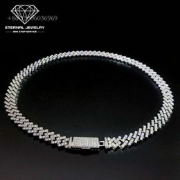 8-26 18Inch Solid S Sier 9K 10K 14K Gold 10Mm Moissanite Diamond Iced Out Cuban Chain Hip Hop Tennis Necklace For Men