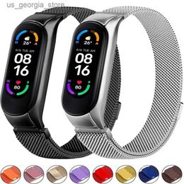 Watch Bands Suitable for Xiaomi Mi Band 7 6 5 4 3 stainless steel magnetic bracelet metal wristband Suitable for Xiaomi Mi Band 4 3 wristband Y240321