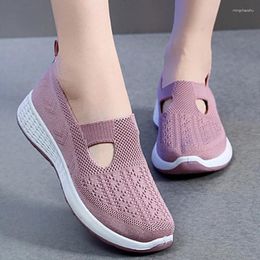 Casual Shoes Summer Women Breathable Sport Anti Slip Female Sneakers Tennis Shoe Fashion Knitted