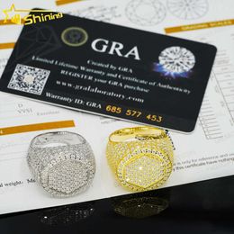 Designer Jewellery Hot Selling S925 Sterling Silver 925 Luxury Men Diamond Rings Iced Out VVS Moissanite Hip Hop Ring