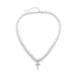 Pendant Necklaces Vintage Jesus Pearl Clavicle Chain Men Women Trendy Jewellery Hop Gift Hip Accessories Beads H3o2