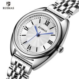 RUIMAS Women's Quartz Watches Luxury Business Wristwatch Stainless Steel Waterproof Dress Watch Lady Relogio Feminino Clock 52195
