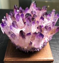 Decorative Objects Figurines 1000g Natural Amethyst Cluster Stones Geode Reiki Healing Quartz Crystal Minerals Gemstone Remove N5038892