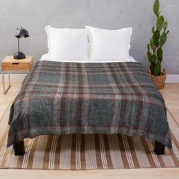 Blankets Grey And Red Tartan Throw Blanket Wool