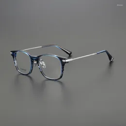 Sunglasses Frames Niche Fashion Square Titanium Glasses Frame Retro Eyebrow Literary Optical Prescription Myopia Mirror Full Round Fac