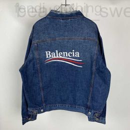 Men's Jackets designer Back of home Cola embroidery wash water blue Paris band loose denim jacket RP3V W0CB