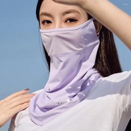 Scarves Neck Flap Sunscreen Veil Solid Colour Sun Protection Summer Mask Men Fishing Face Womne Neckline Silk