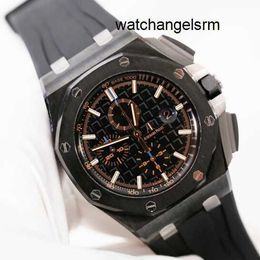 Business Fashion AP Wrist Watch Epic Royal Oak Offshore 26405CE Mens Watch Black Ceramic Fluorescent Digital Pointer Automatic Mechanical World Famous Swiss Watch