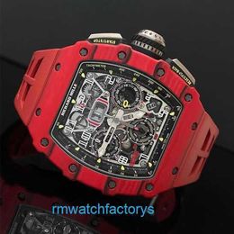 Designer RM Wrist Watch Collection Rm11-03 Automatic Mechanical Watch Series Rm11-03 Red Ntpt Limited Edition Tourbillon Fully Hollow Single Chronograph