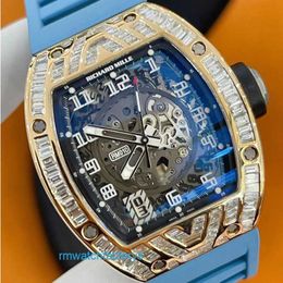 Famous Fancy Watch RM Wristwatch Rm010 Mens Set with Tsquare Diamond Rose Gold Machinery Swiss Famous Chronograph