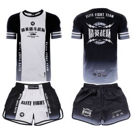 Jujutsu Muay Thai Fighting Club Sportswear Children's Adult Short Sleeve Training Shorts MMA Fitness Boxing Elite Set