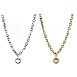 Chains Gold Silver Necklaces Ball Pendant Chunky Chain Necklace For Women Trendy 18K Plated Filled Choker