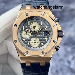 Business Fashion Wristwatch AP Wrist Watch Royal Oak Offshore Series 26470OR Grey Ruthenium Face Date Timer 42mm 18K Rose Gold Material Full Set Warranty Card