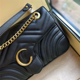 real body Marmont bag cross bags bags gift women for designer men designer shoulder bag black plain genuine leather chains soft flap handbag hand Artwork crossbody