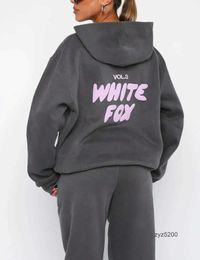 Designer tracksuit White fox hoodie sets two 2 piece set women mens clothing set Sporty Long Sleeved Pullover Hooded Sweatshirt Couples Clothing