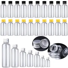 Storage Bottles 50Pcs 5/10/20/30/50/60/80/100/120ML Portable Mini PET Plastic W/ Aluminum Screw Lids Travel Cosmetic Water Containers