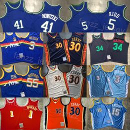 Authentic Throwback Basketball Tracy McGrady Jersey Vintage Stephen Curry Dirk Nowitzki Jason Kidd Dikembe Mutombo Carmelo Allen Iverson Hakeem Olajuwon