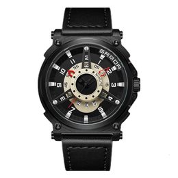 Hot Selling Belt Tough Watch, Hollowed Out Calendar, Fashionable and Creative Large Dial, Men's Sports Watch
